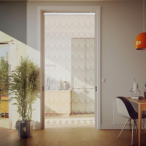 Crystal Beaded Curtain - White 355 x 79 Inches