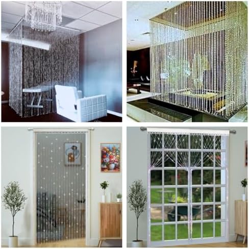 YaoYue Crystal Beaded Curtain Door Divider Room Decor