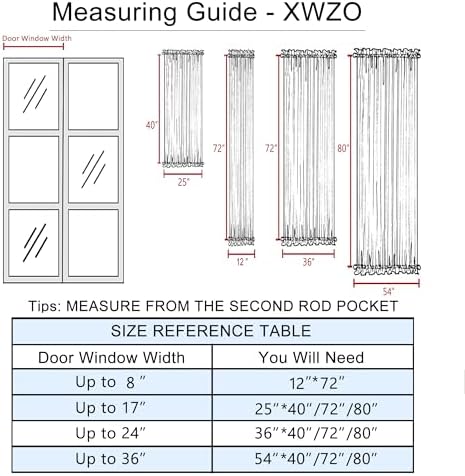 XWZO Door Curtain 36x80 Inches Greyish White 1 Panel