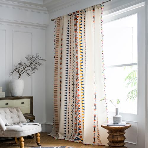VOGOL Modern Boho Curtains 28x84 1 Pack