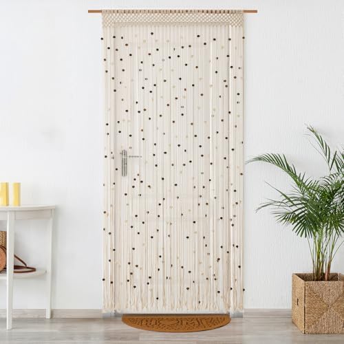 BECHAEO Boho Macrame Beaded Curtain Door Divider