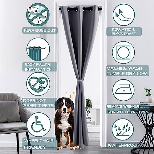 XTMYI Thermal Insulated Curtains for Winter - Dark Grey
