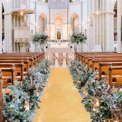 B-COOL Gold Sequin Aisle Runner 4ft x 20ft