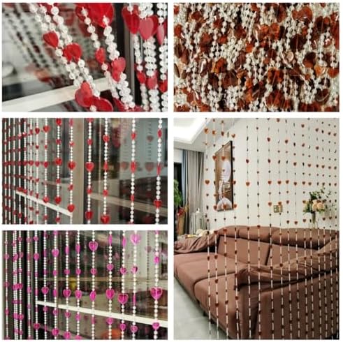 Ave Split Heart Shape Beaded Curtain Door Divider
