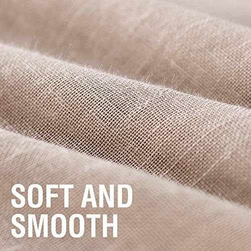 Linen Sheer Curtains 84 Inch Long Grommet Panels for Living Room