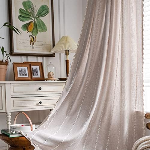 Yunsurey Light Brown Boho Curtain Panel 52x78