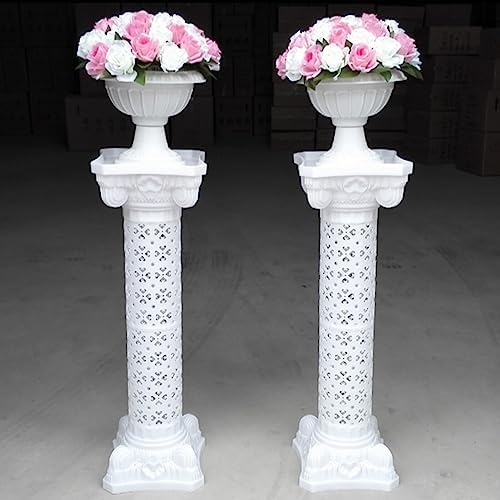 ERINGOGO Tall Display Pedestal - 40 x 12 White Roman Column