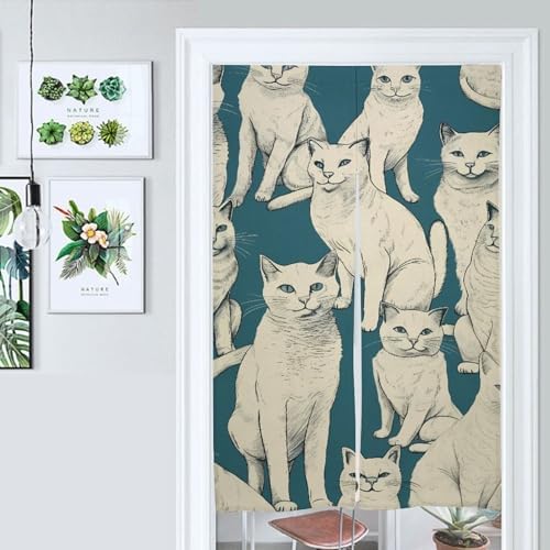 Japanese Noren Animal Pattern Door Curtain 34x57