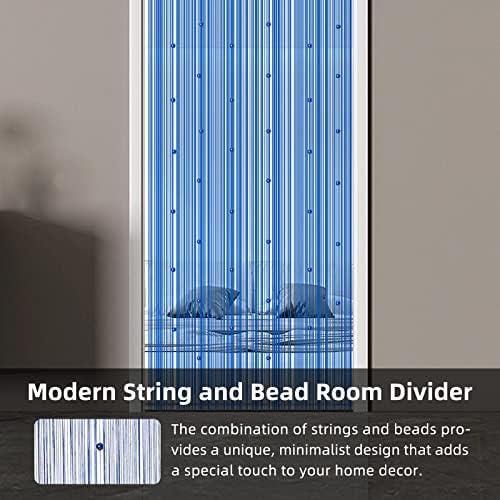 LaSyL Beaded Curtain for Doorway Royal Blue 39x110 Inches