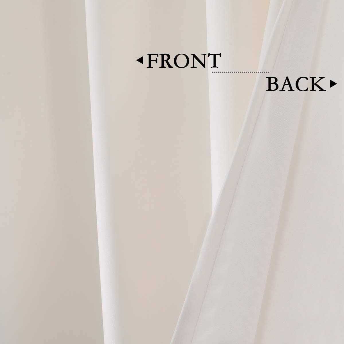 SPXTEX Cream Velvet Curtains 84 Inch Long Set of 2 Grommet Top Panels