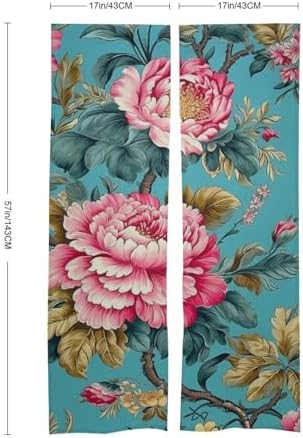 Japanese Noren Door Curtain Blue and Dark Print 34x57