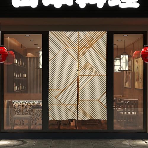 Japanese Noren Door Curtain with Gold Thread Pattern