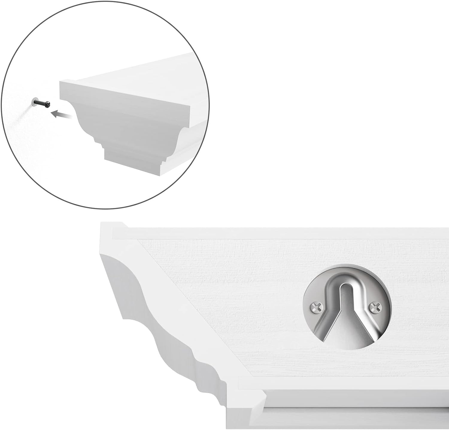 SRIWATANA White Floating Shelves Set of 4 24 Inch