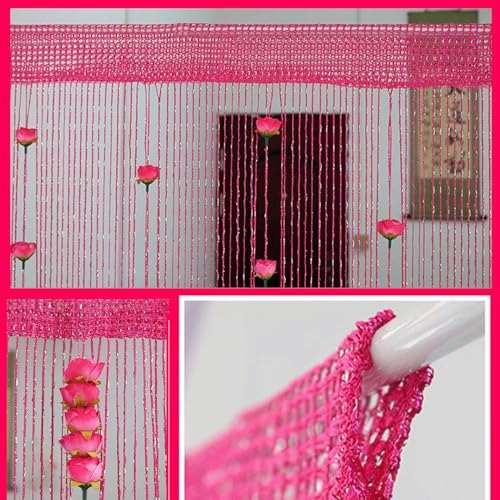 Rose Thread Curtain 39x79 Inch Elegant Door Tassel