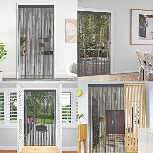 Beads Curtain Door String Curtains Grey 39x110in