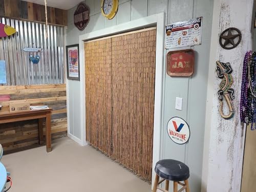 Real Bamboo Beaded Curtain - 36x79 Inch