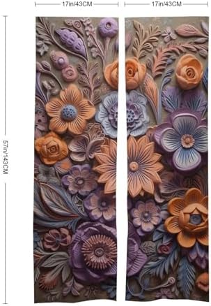 Japanese Noren Relief Flower Door Curtain 34x57