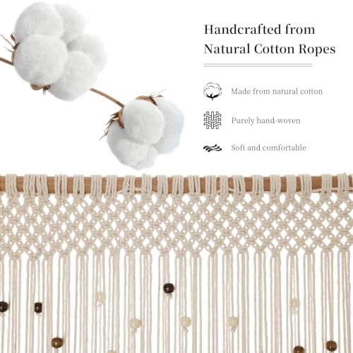 BECHAEO Boho Macrame Beaded Curtain Door Divider