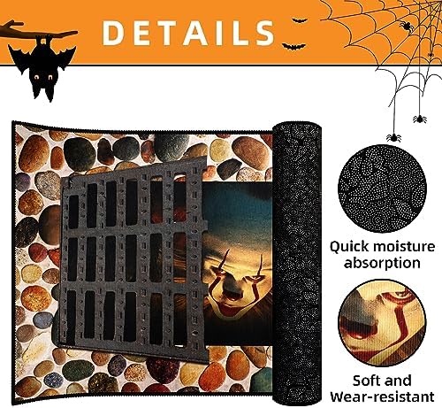 Halloween Clown Sewer 3D Illusion Door Mat 19x31 Inch