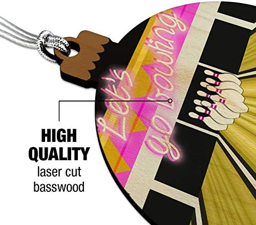 Graphics And More Bowling Alley Ball Pins Wood Ornament