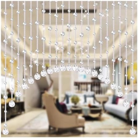 Crystal Beaded Curtain for Doorway 20 String Room Divider Blind