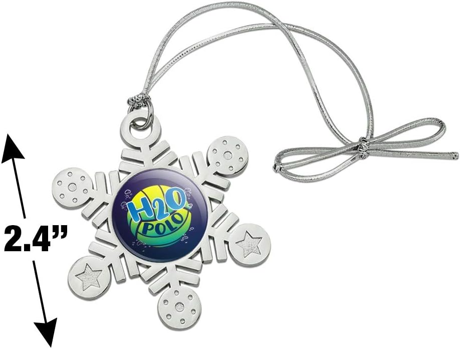 Water Polo Ball H2O Metal Snowflake Christmas Ornament