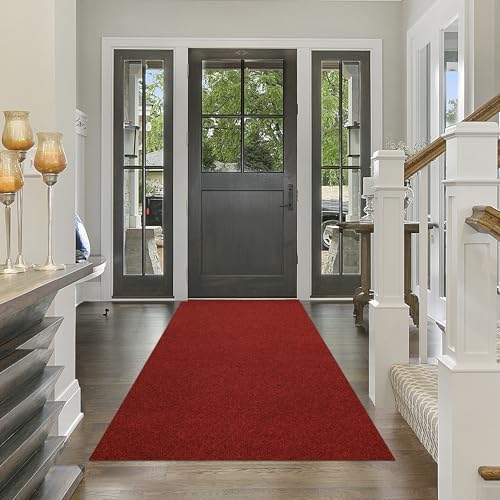 Red Runner Rug 3x5ft Waterproof Non-Slip Doormat