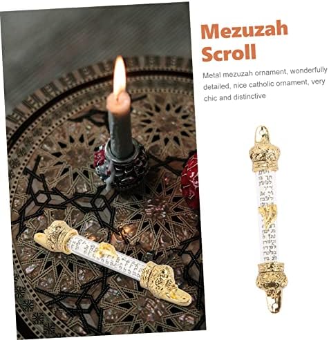 BESTOYARD Delicate Metal Mezuzah with Scroll for Home Blessing