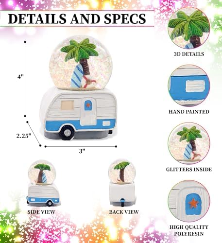 CoTa Global Palm Tree RV Camper Snow Globe - 65 mm