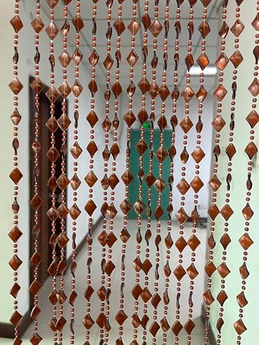 ZiDeTang Maple Leaf Beaded Curtain Panel 393x767 in Brown