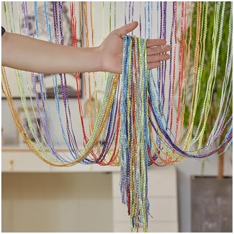 Blue Door String Curtain with Tassels