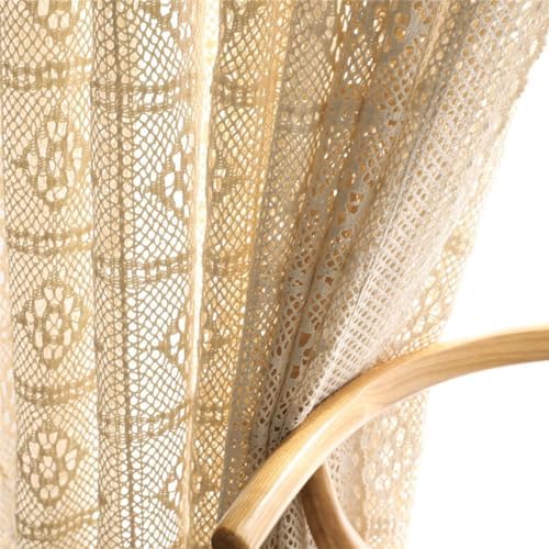 Boho Cotton Crochet Curtain Panel for Living Room