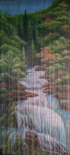 ABeadedCurtain 125 Strand Bamboo Beaded Curtain with Hanging Hardware