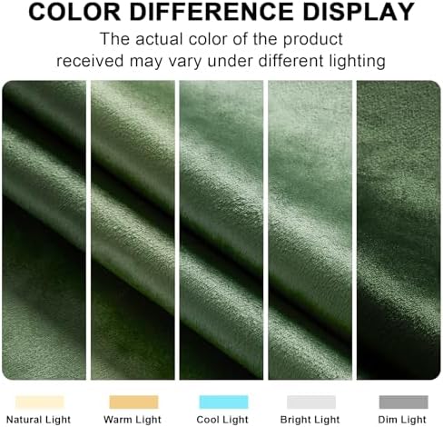 Green Velvet Curtains 84 Inches 2 Panels Blackout Drapes