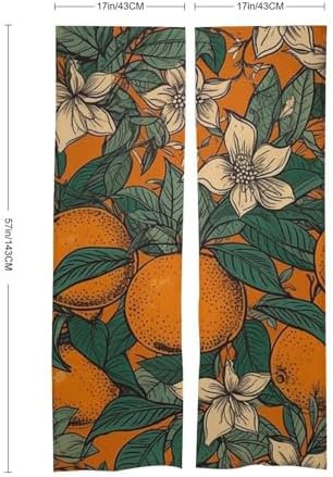 Japanese Noren Orange Pattern Door Curtain 34x57 Inch