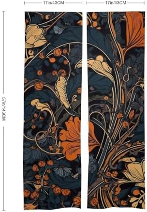Japanese Noren Blue Orange Door Curtain Split Partition 34x57 Inch
