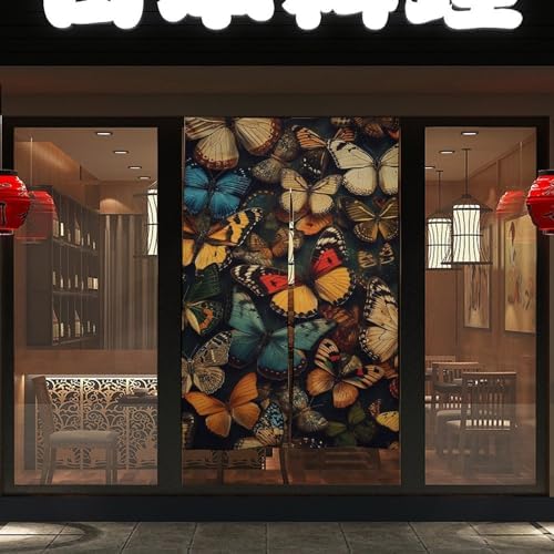Japanese Noren Curtain Many Butterflies Door Decor