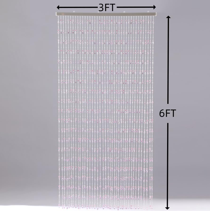 Violet Beaded Curtain Panel 36x72 Inch Window Door Divider