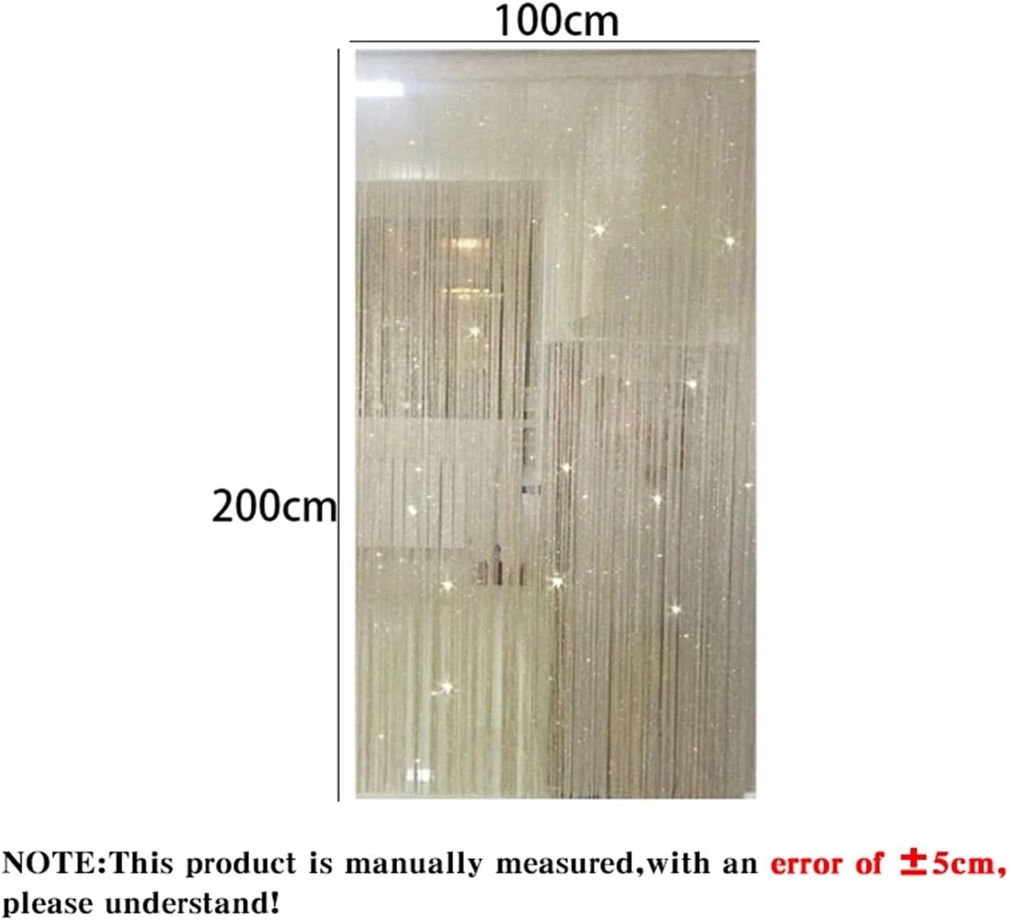 Shiny Tassel String Curtains for Doorways Blue 100x200cm