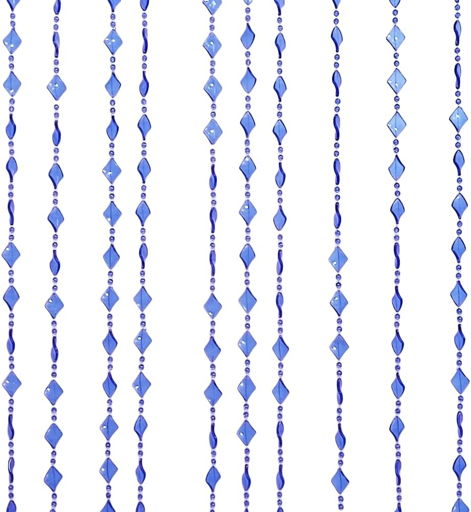 Dark Blue Beaded Curtain Doorway Acrylic Hanging Decor