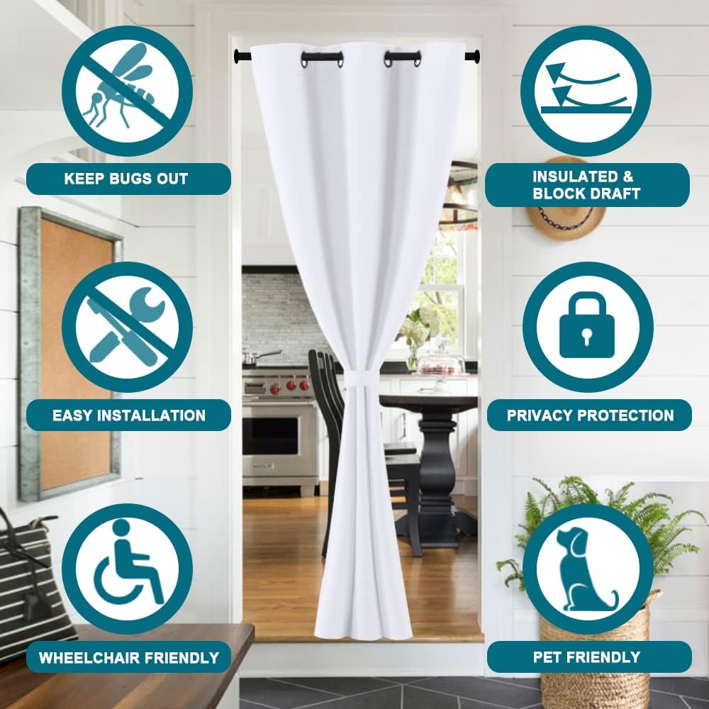 Turquoize Doorway Curtain Blackout 80 Inch Panel