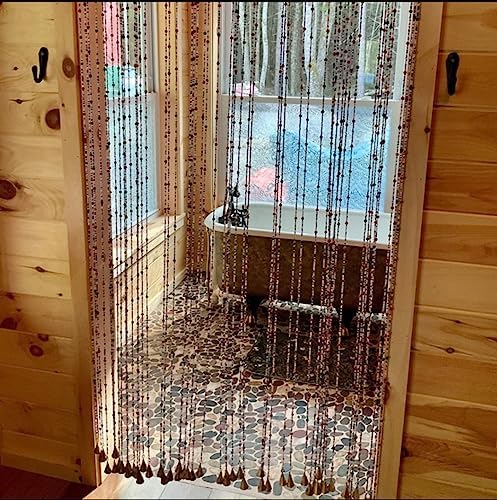 Mango Gifts Bohemian Beaded Curtain 76 Inch Multicolour Glass Beads Strings
