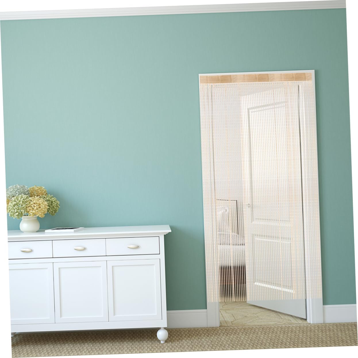 Elegant Monochrome Door Curtain with Matte Finish