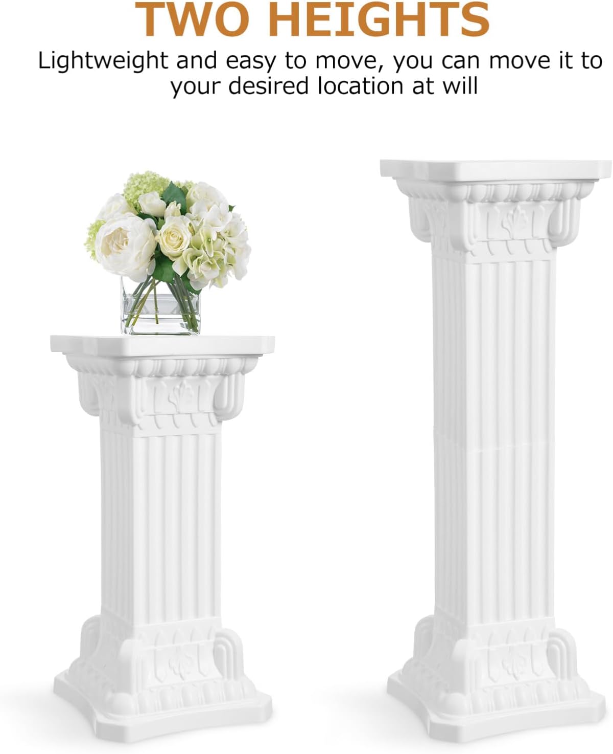 ERINGOGO Column Statue - White Roman Pillar Display Pedestal