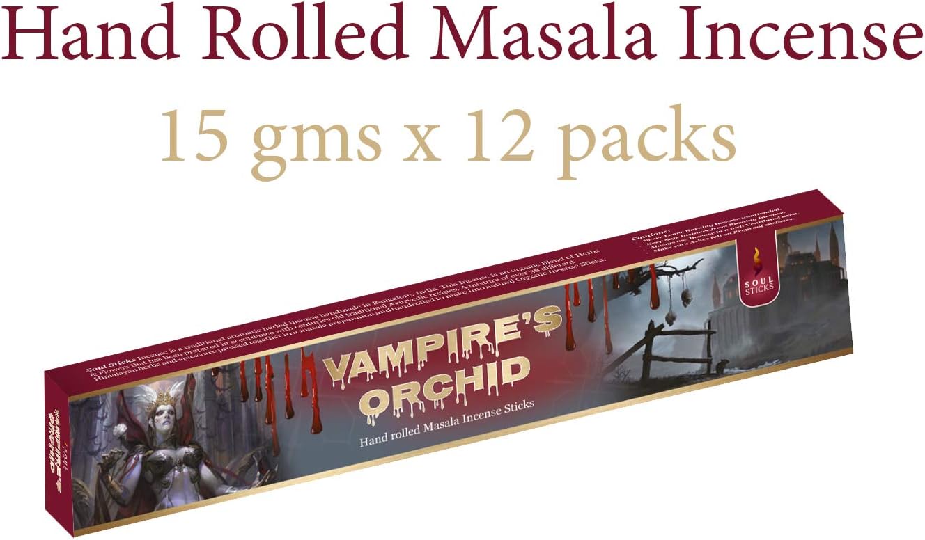 Soul Sticks Hand-Rolled Incense Sticks Vampire Orchid 180 Gram Box