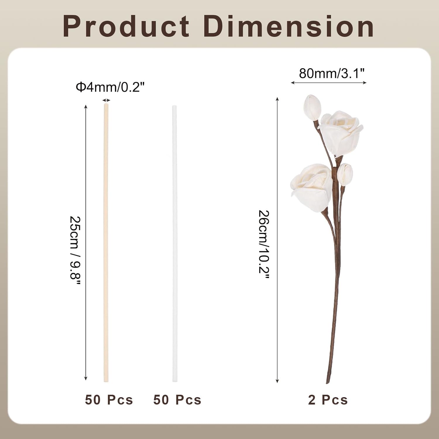 Uxcell 102Pcs Reed Diffuser Sticks Set - White Wood