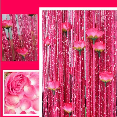 Rose Thread Curtain 39x79 Inch Elegant Door Tassel