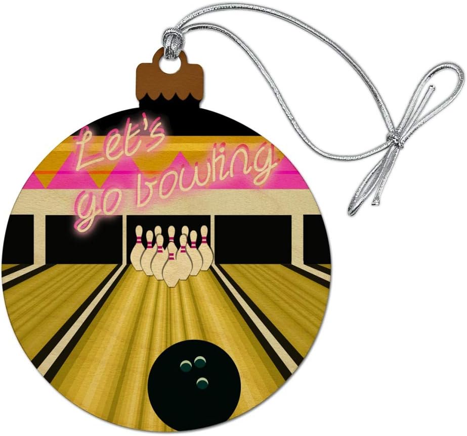 Graphics And More Bowling Alley Ball Pins Wood Ornament