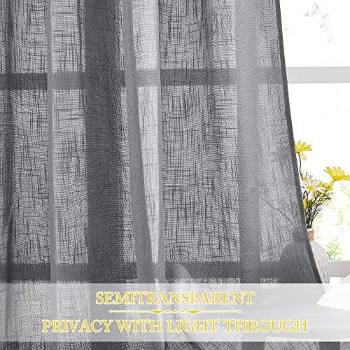 NICETOWN Linen Textured Curtain with Grommet Top