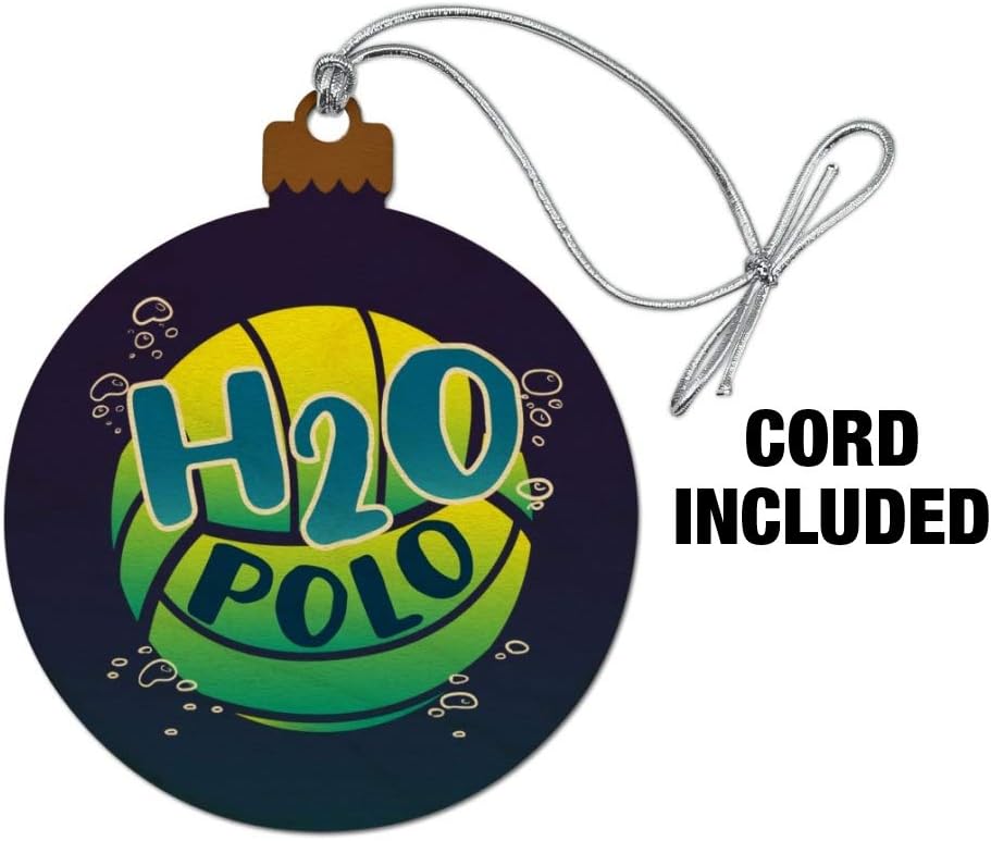 Graphics And More Water Polo Ball H2O Wood Christmas Ornament